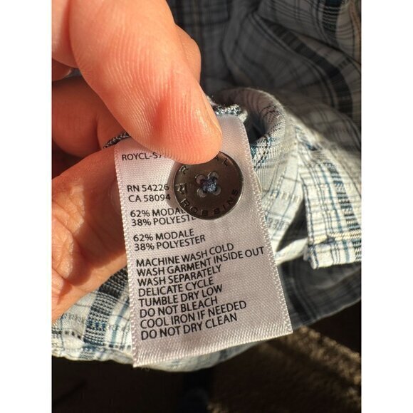 Royal Robbins Men's Blue Shirt Size L short sleeve collared button up relaxed - Picture 5 of 7